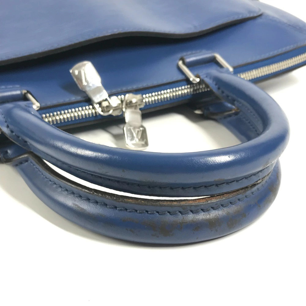 Louis Vuitton Oliver Epi Tote Bag Briefcase Handbag Leather Business Blue